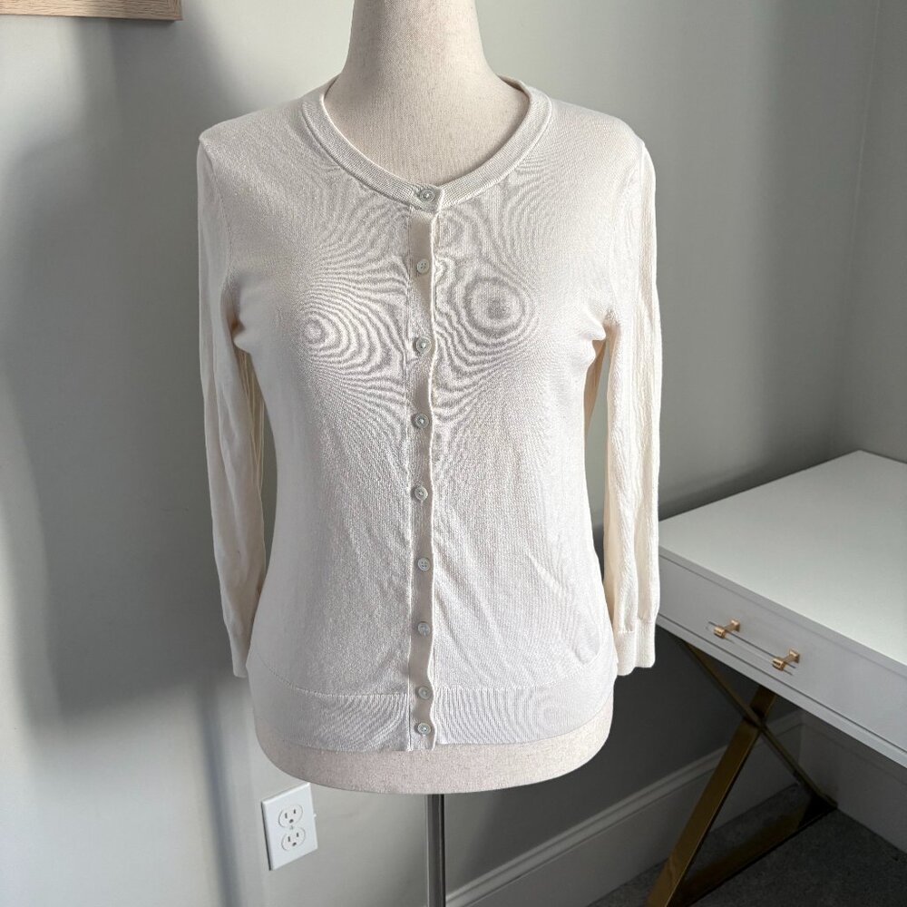 Banana Republic Large Cream Silk Blend Cardigan Sweater